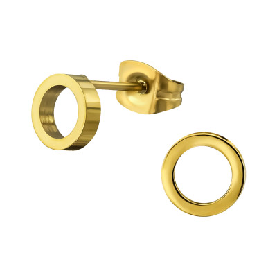 Gold Surgical Steel Circle Ear Studs