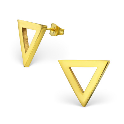 Gold Surgical Steel Triangle Ear Studs