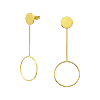 Gold Surgical Steel Geometric Ear Studs