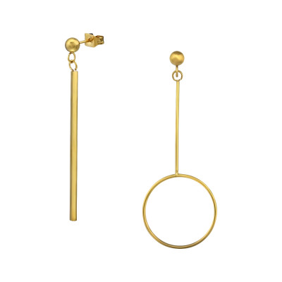 Gold Surgical Steel Geometric Ear Studs