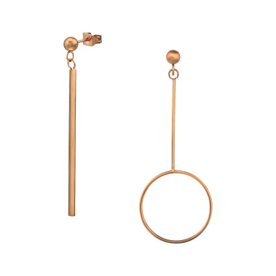Rose Gold Surgical Steel Geometric Ear Studs