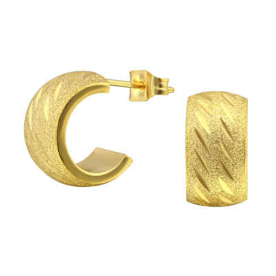 Gold Surgical Steel Patterned Ear Studs