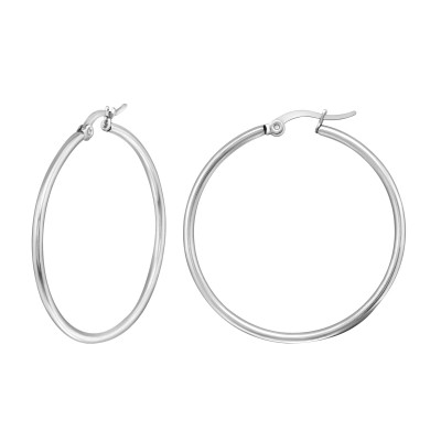 High Polish Surgical Steel 35mm Hoops