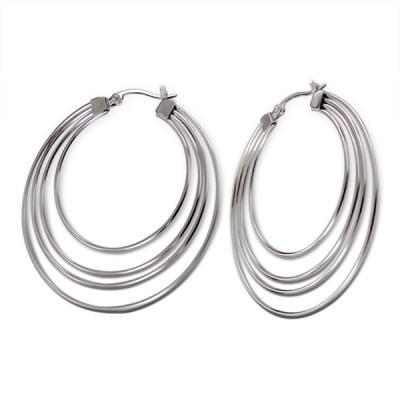 High Polish Surgical Steel 40mm Hoops