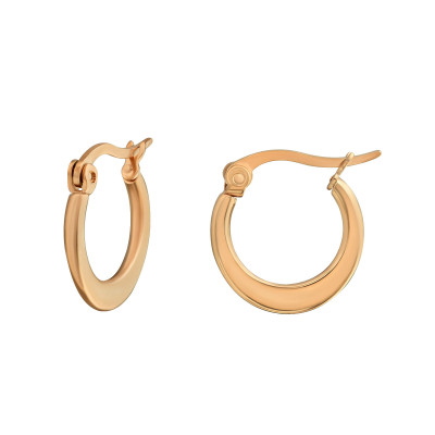 Rose Gold Surgical Steel Flat 15mm Hoops