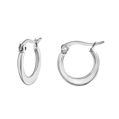 High Polish Surgical Steel Flat 15mm Hoops 