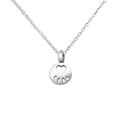 Paw Print Stainless Steel Necklace