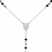 High Polish Surgical Steel Rosary Cross with Medallion Necklace