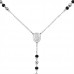 High Polish Surgical Steel Rosary Cross with Medallion Necklace