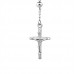 High Polish Surgical Steel Rosary Cross with Medallion Necklace