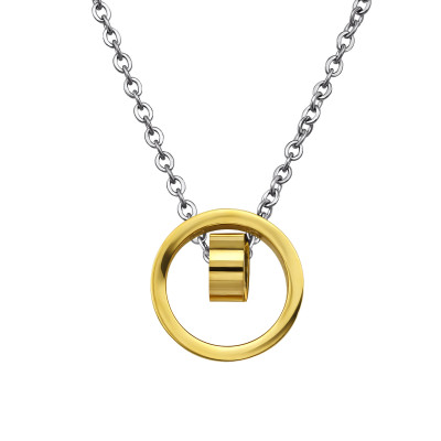 Gold and High Polish Surgical Steel Geometric Necklace