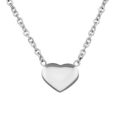 High Polish Surgical Steel Heart Necklace
