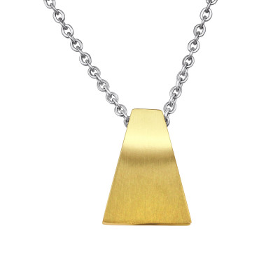 Gold and High Polish Surgical Steel Geometric Necklace