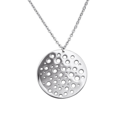 High Polish Surgical Steel Disc Necklace