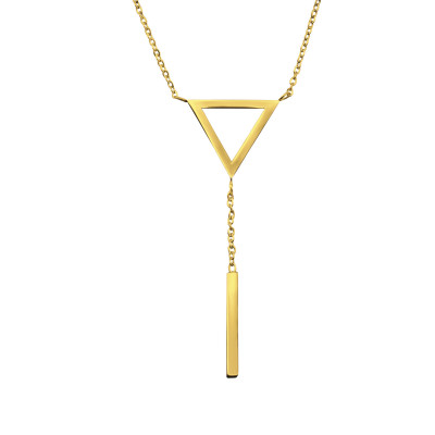 Triangle and Hanging Bar Stainless Steel Necklace