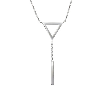 Triangle and Hanging Bar Stainless Steel Necklace