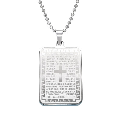 High Polish Surgical Steel Tag Necklace