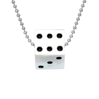 High Polish Surgical Steel Dice Necklace