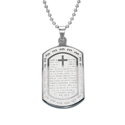 High Polish Surgical Steel Tag Necklace