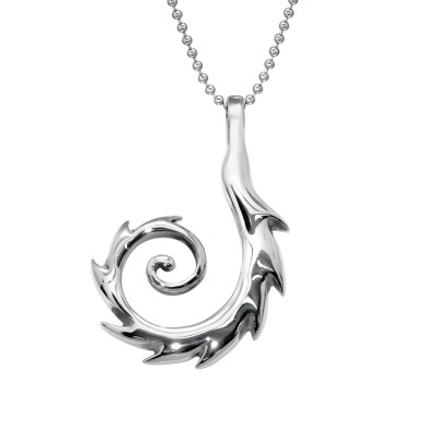 High Polish Surgical Steel Spiral Necklace