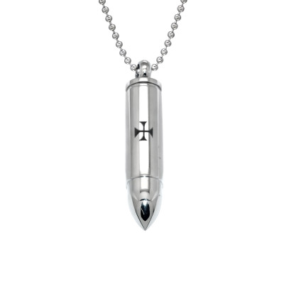 High Polish Surgical Steel Bullet Necklace