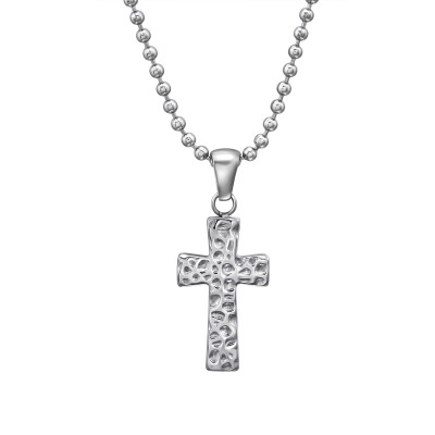 High Polish Surgical Steel Cross Necklace