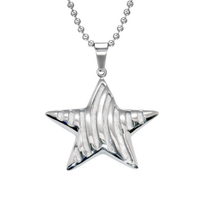 High Polish Surgical Steel Star Necklace