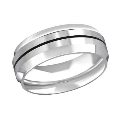 High Polish Surgical Steel Line Ring