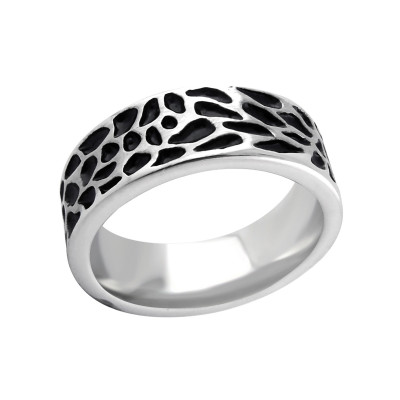 High Polish Surgical Steel Patterned Ring