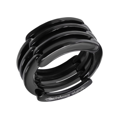 Black Surgical Steel Band Ring