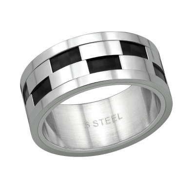 High Polish Surgical Steel Patterned Ring