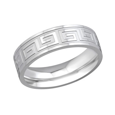 High Polish Surgical Steel Etched Ring