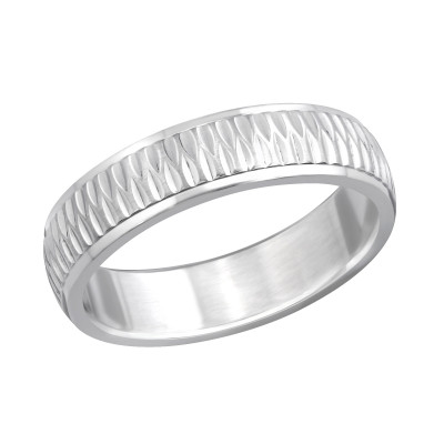 High Polish Surgical Steel Patterned Ring