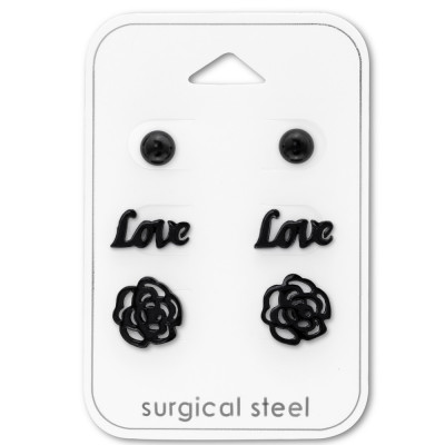 Love Stainless Steel Set and Jewelry on Card