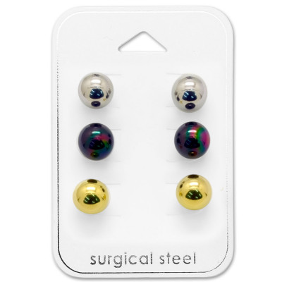 Surgical Steel Ball 8mm Set on Card