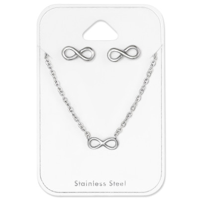 Infinity Stainless Steel Set and Jewelry on Card