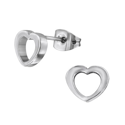 Heart Stainless Steel Titanium Ear Studs