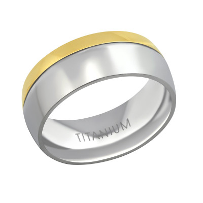 Patterned Stainless Steel Titanium Ring