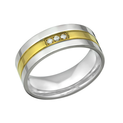 Titanium Band Ring with Cubic Zirconia