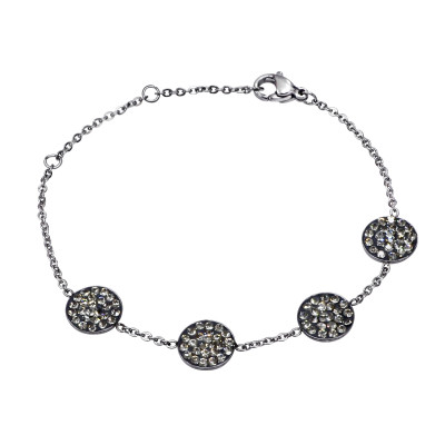 High Polish Surgical Steel Disk Bracelet for Women