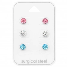 5mm Round Stainless Steel Ear Studs Set and Jewelry on Card 5mm Round Stainless Steel Ear Studs Set and Jewelry on Card