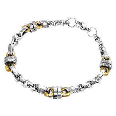 Gold and High Polish Surgical Steel Chain Bracelet