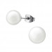 Synthetic Pearl 8mm High Polish Surgical Steel Ear Studs