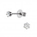 High Polish Surgical Steel Round 3mm Ear Studs with Cubic Zirconia