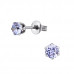 High Polish Surgical Steel Round 4mm Ear Studs with Cubic Zirconia