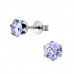 High Polish Surgical Steel Round 6mm Ear Studs with Cubic Zirconia