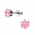 High Polish Surgical Steel Round 6mm Ear Studs with Cubic Zirconia