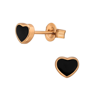 Rose Gold Surgical Steel Heart Ear Studs