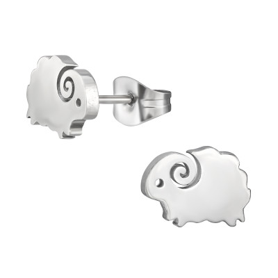 High Polish Surgical Steel Ram Animal Ear Studs