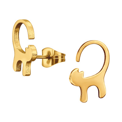 Gold Surgical Steel Cat Ear Studs